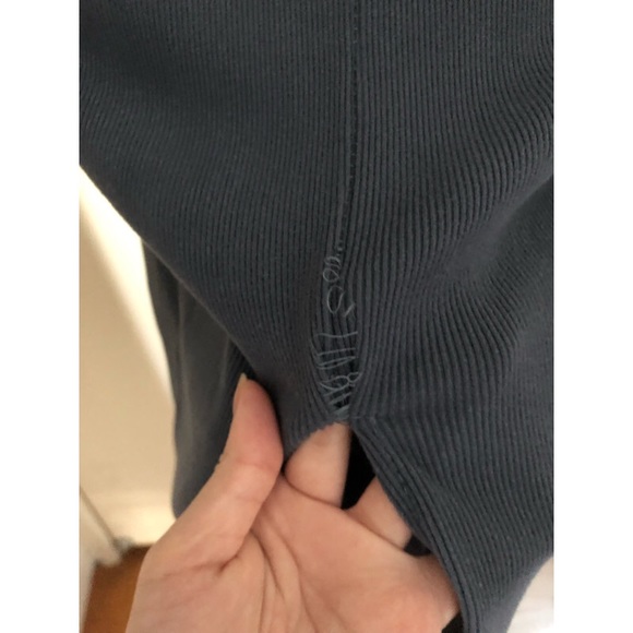 Navy blue wool high neck dress - Picture 6 of 6